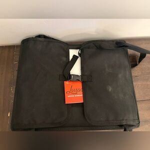 Lusso Gear Car Seat Organizer Black Backseat Kick Mat Storage w/ Strap NWT